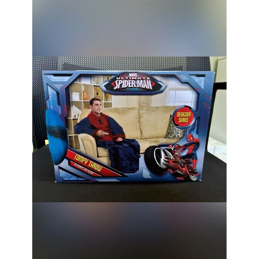 Marvel Spider-Man Adult Silk Touch Comfy Throw Blanket with Sleeves ONE SIZE NEW